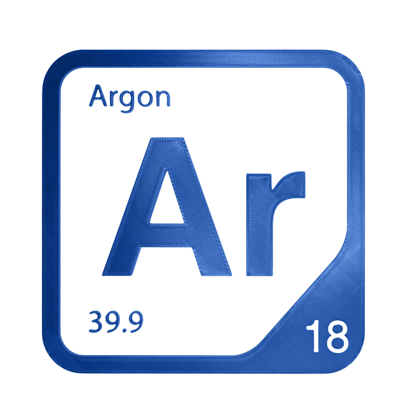 Argon periodic table Elemental Tile in Blue