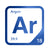 Argon periodic table Elemental Tile in Blue