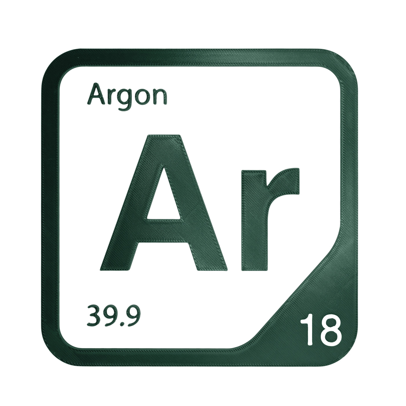 Argon periodic table Elemental Tile in Forest Green