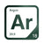 Argon periodic table Elemental Tile in Forest Green
