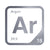 Argon periodic table Elemental Tile in Gray