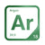Argon periodic table Elemental Tile in Green