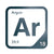 Argon periodic table Elemental Tile in Navy Blue