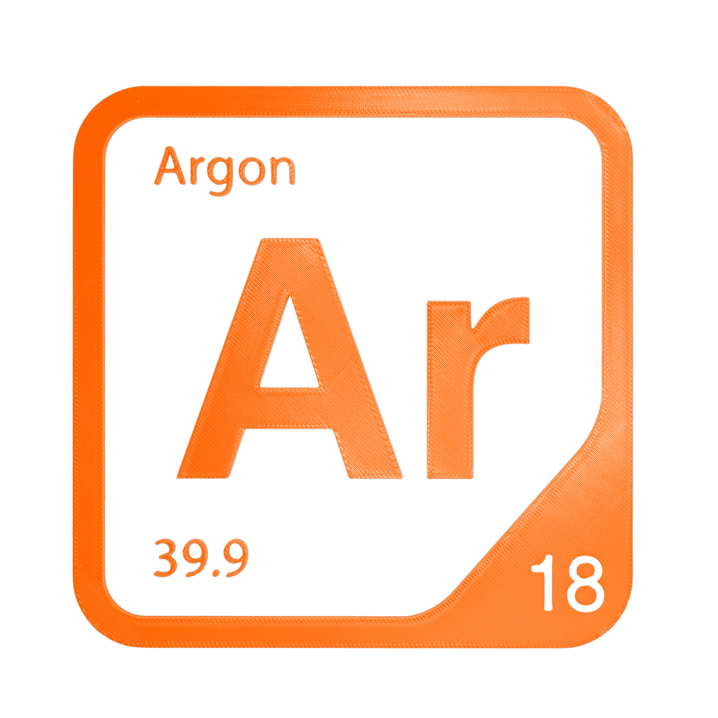 Argon periodic table Elemental Tile in Orange