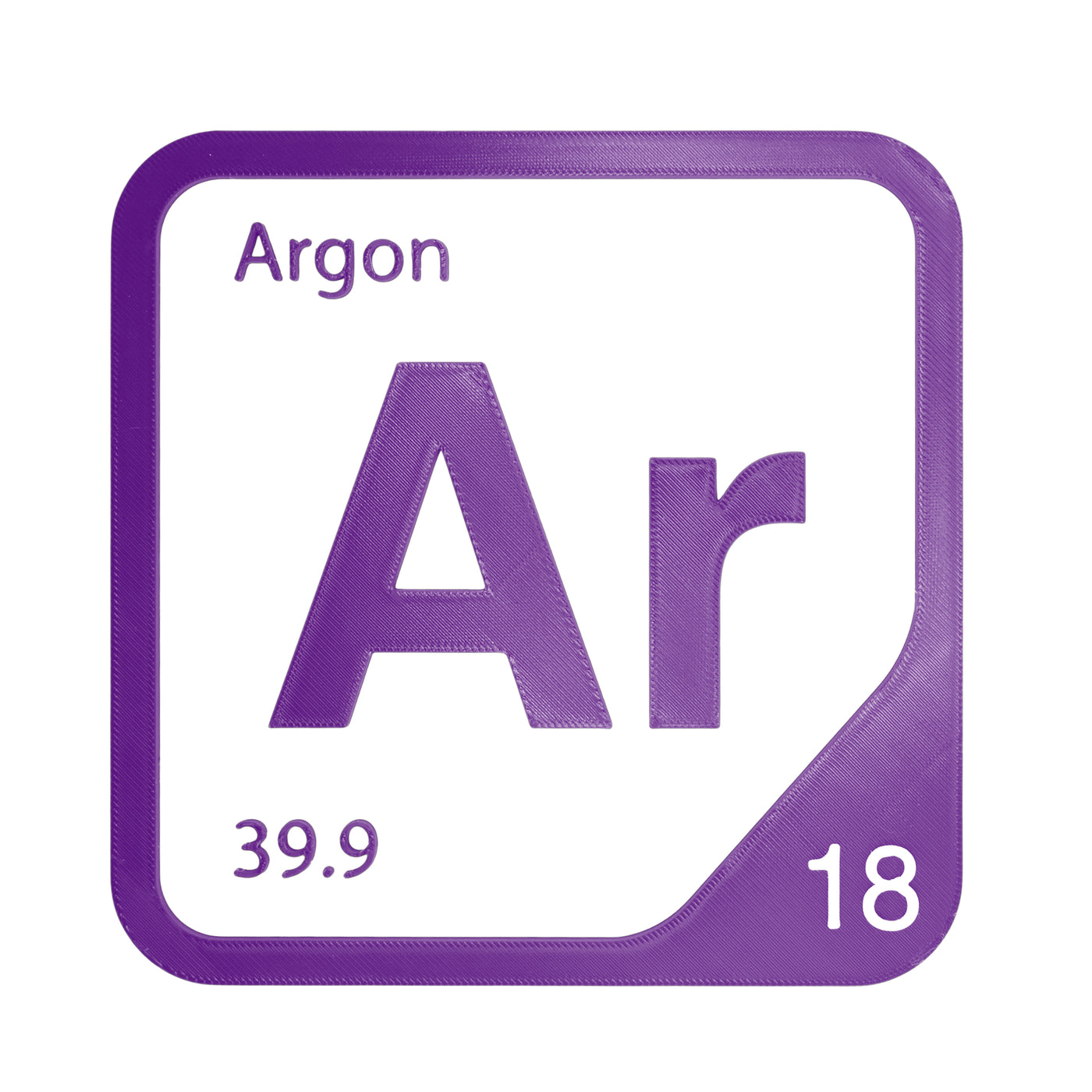 Argon periodic table Elemental Tile in Purple