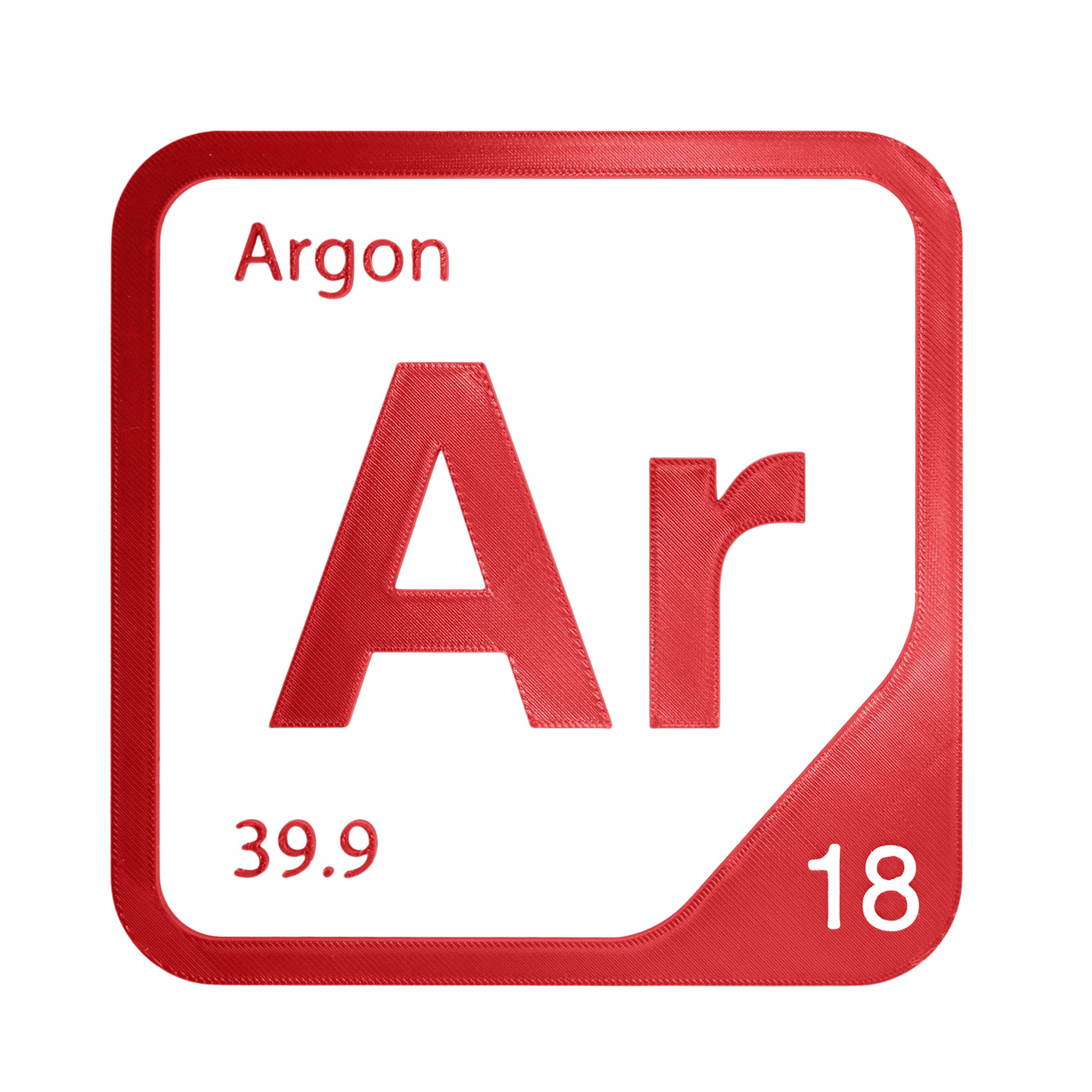 Argon periodic table Elemental Tile in Red