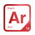Argon periodic table Elemental Tile in Red