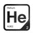 Helium periodic table Elemental Tile in Black