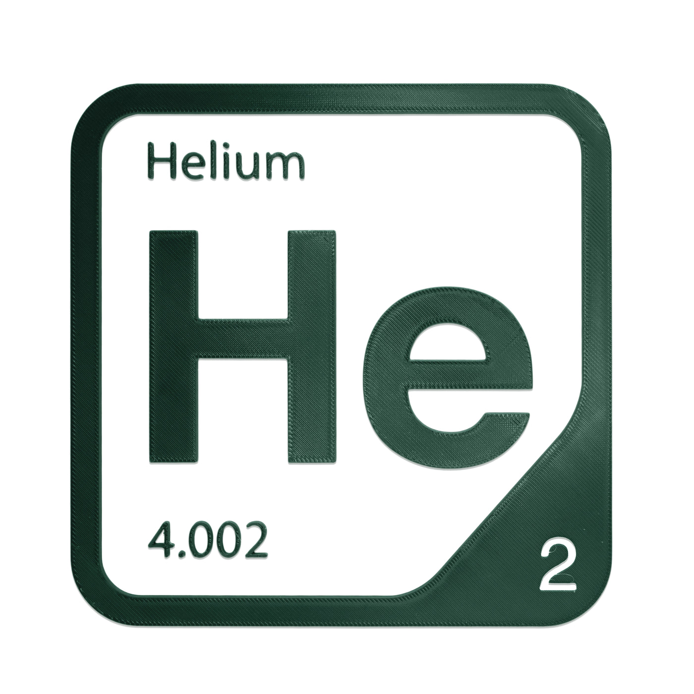 Helium periodic table Elemental Tile in Forest Green