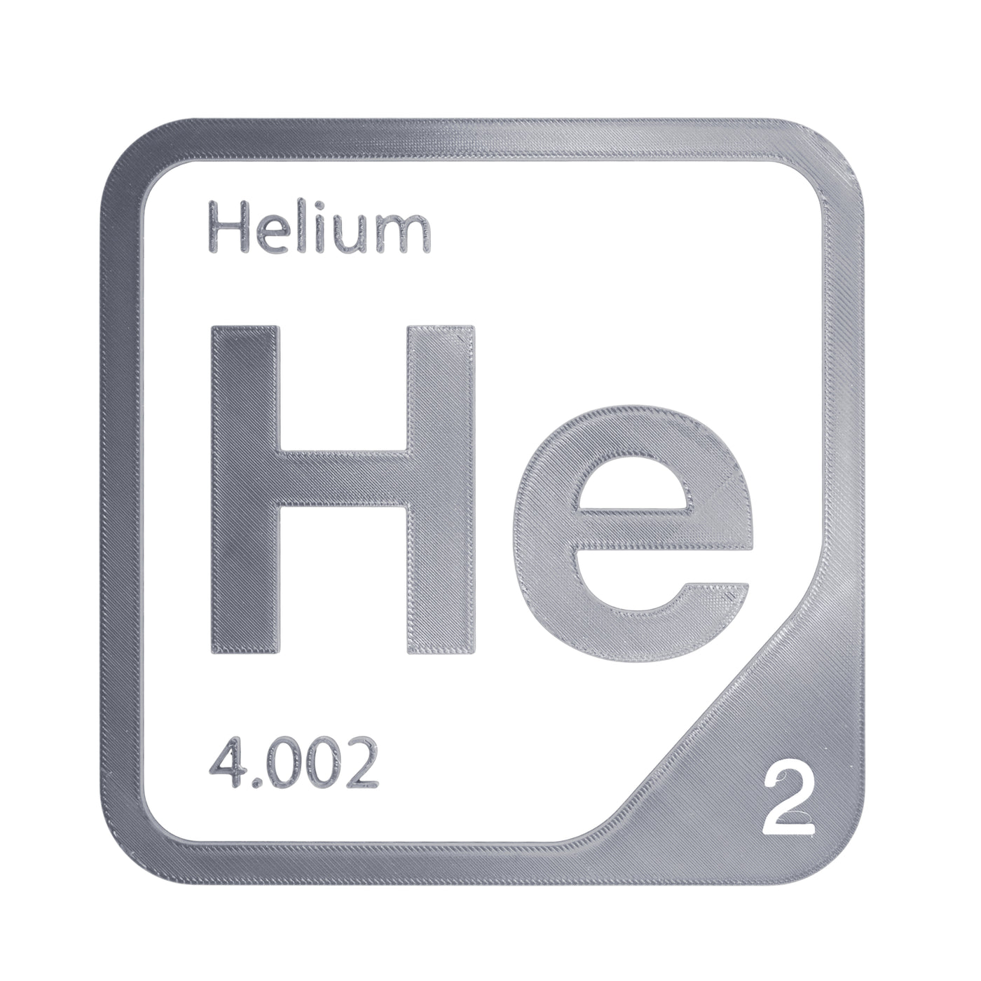 Helium periodic table Elemental Tile in Gray