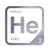 Helium periodic table Elemental Tile in Gray