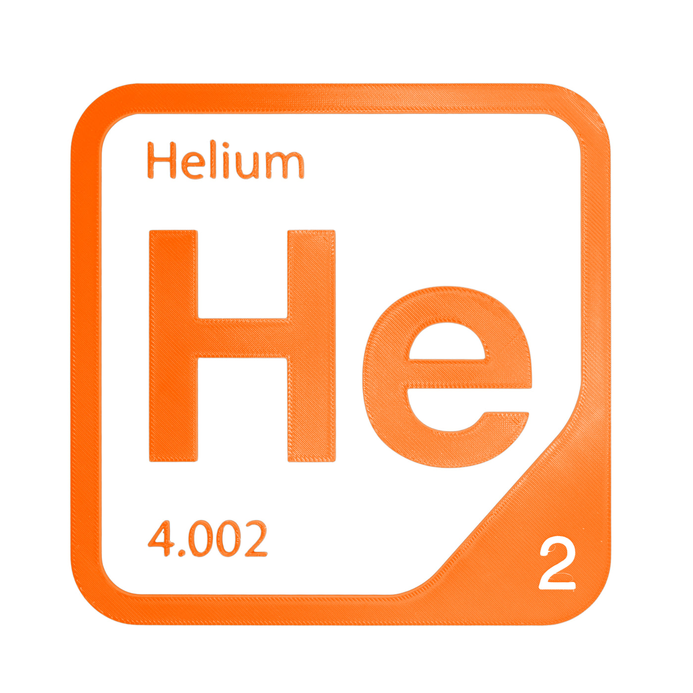 Helium periodic table Elemental Tile in Orange
