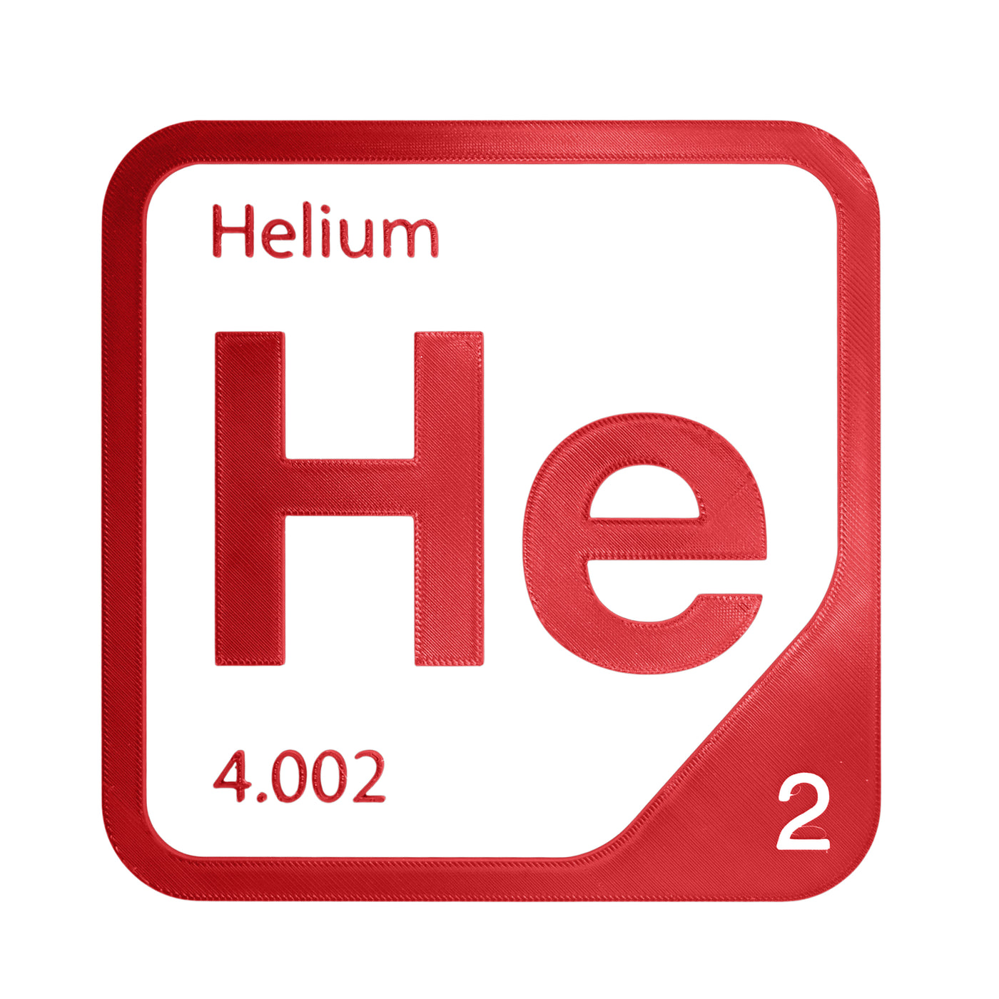 Helium periodic table Elemental Tile in Red