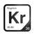 Krypton periodic table Elemental Tile in Black