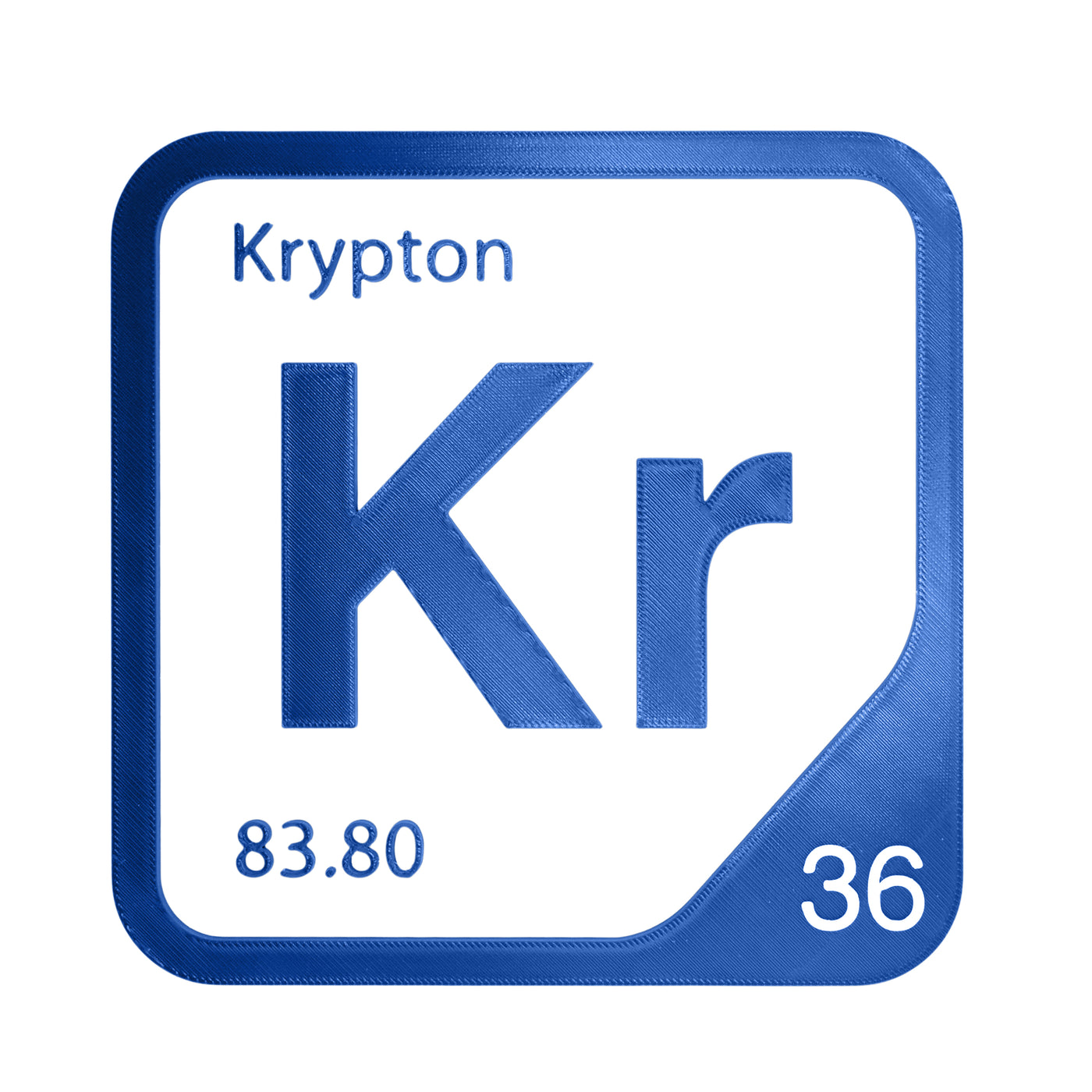 Krypton periodic table Elemental Tile in Blue