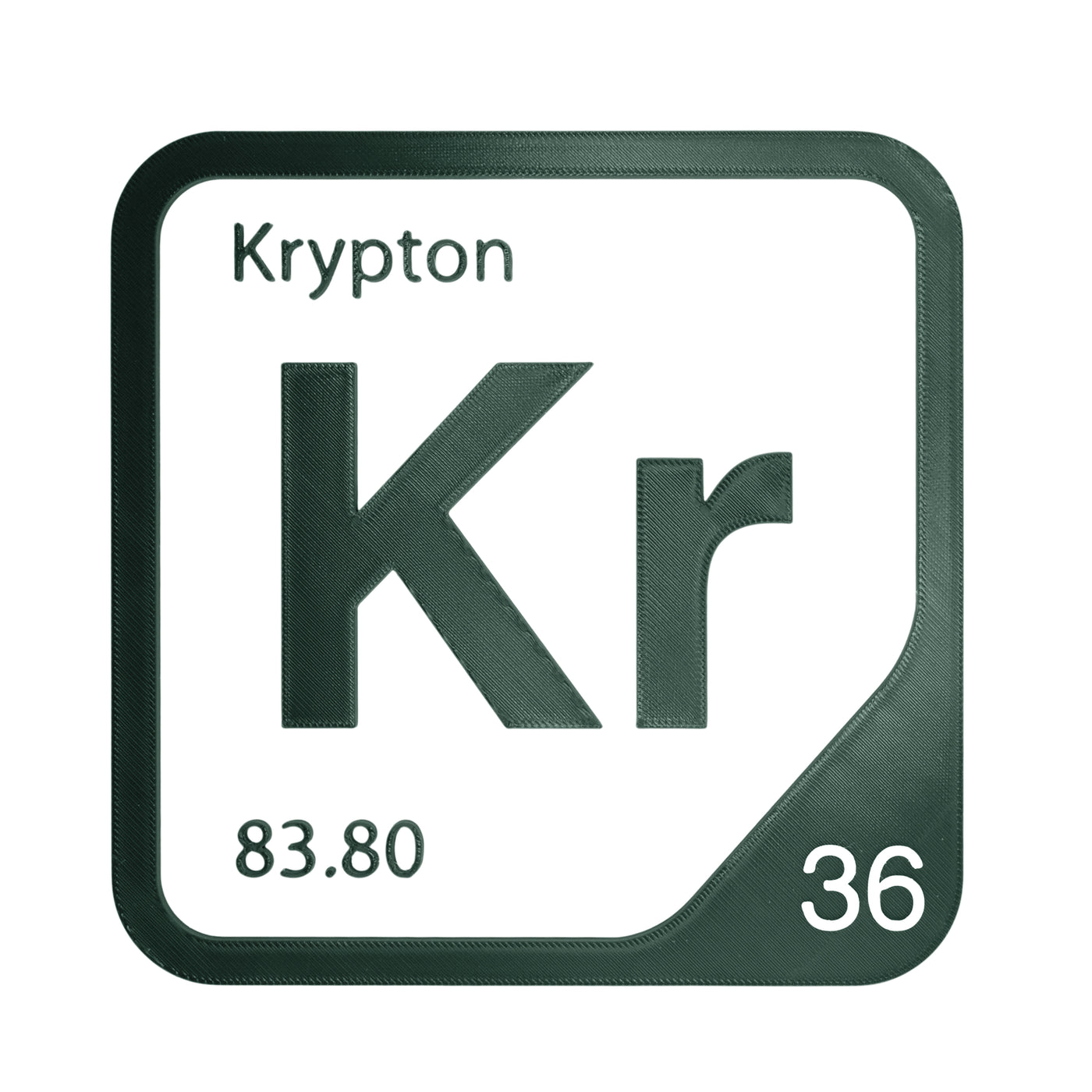 Krypton periodic table Elemental Tile in Forest Green