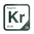 Krypton periodic table Elemental Tile in Forest Green
