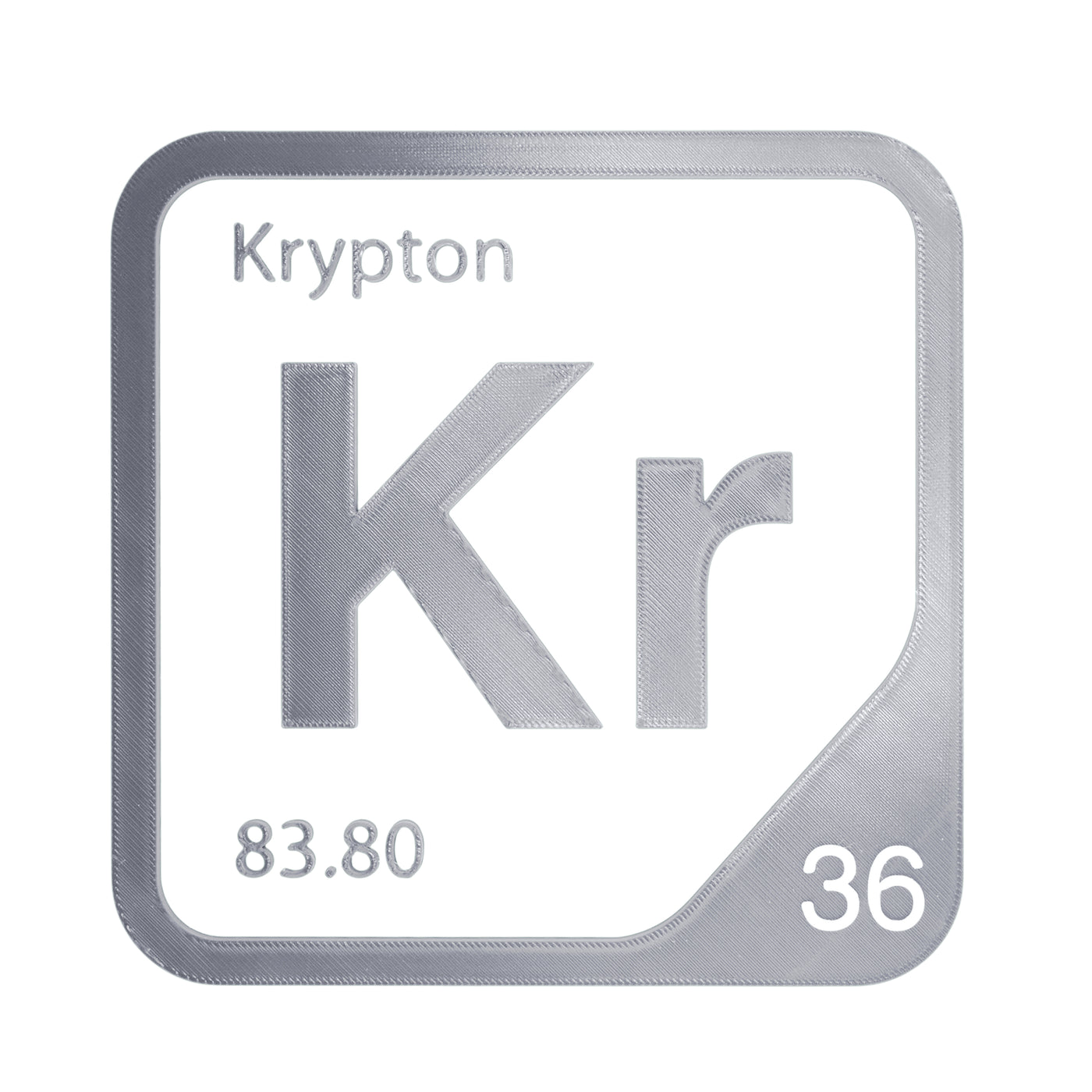 Krypton periodic table Elemental Tile in Gray