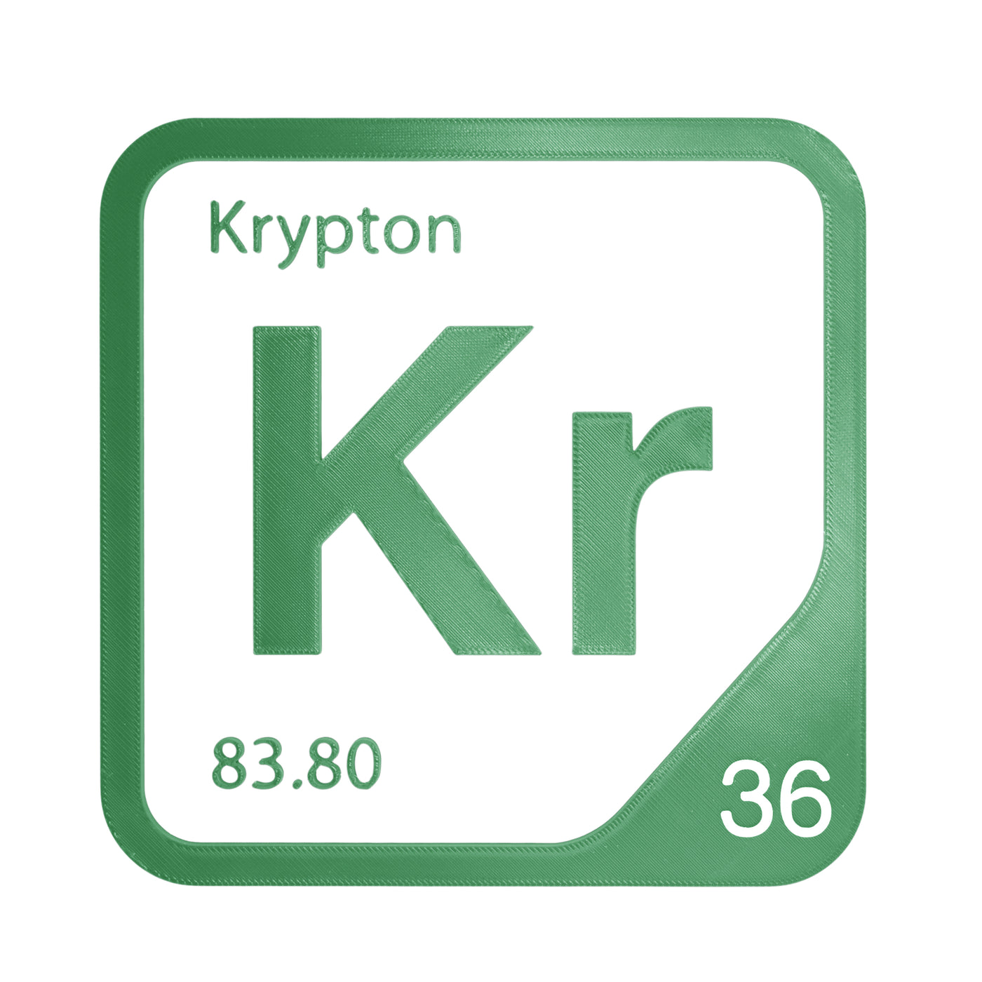 Krypton periodic table Elemental Tile in Green