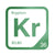Krypton periodic table Elemental Tile in Green