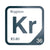Krypton periodic table Elemental Tile in Navy Blue