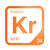 Krypton periodic table Elemental Tile in Orange