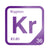 Krypton periodic table Elemental Tile in Purple