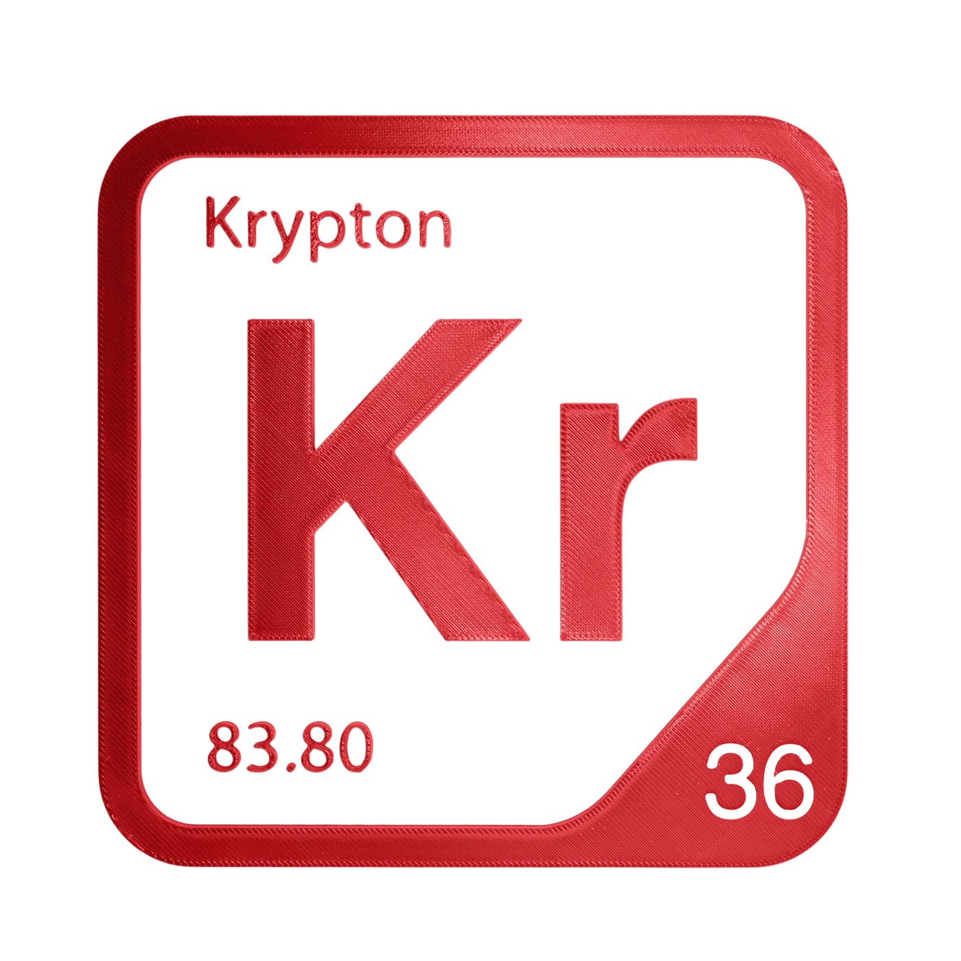 Krypton periodic table Elemental Tile in Red