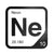Neon periodic table Elemental Tile in Black