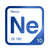 Neon periodic table Elemental Tile in Blue