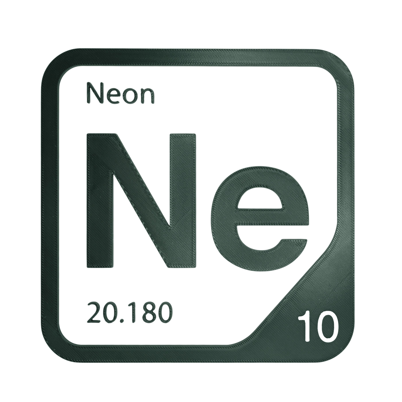 Neon periodic table Elemental Tile in Forest Green