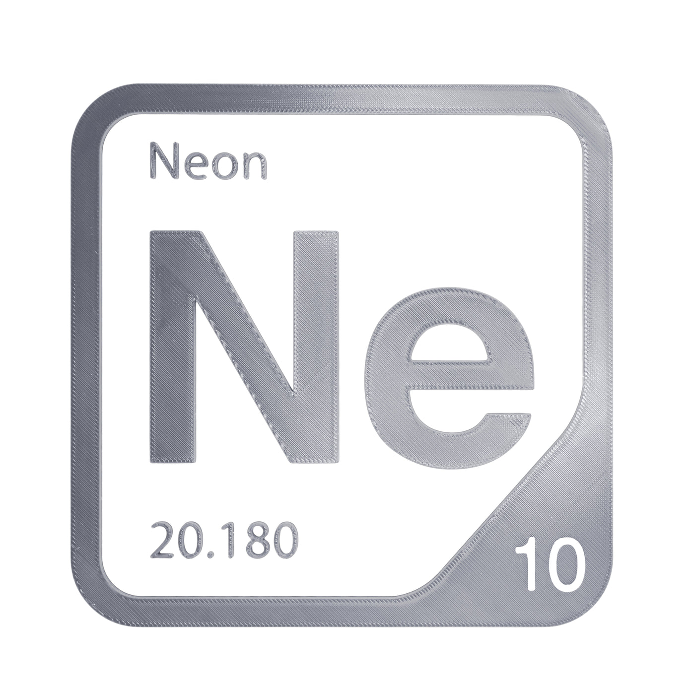 Neon periodic table Elemental Tile in Gray