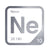 Neon periodic table Elemental Tile in Gray
