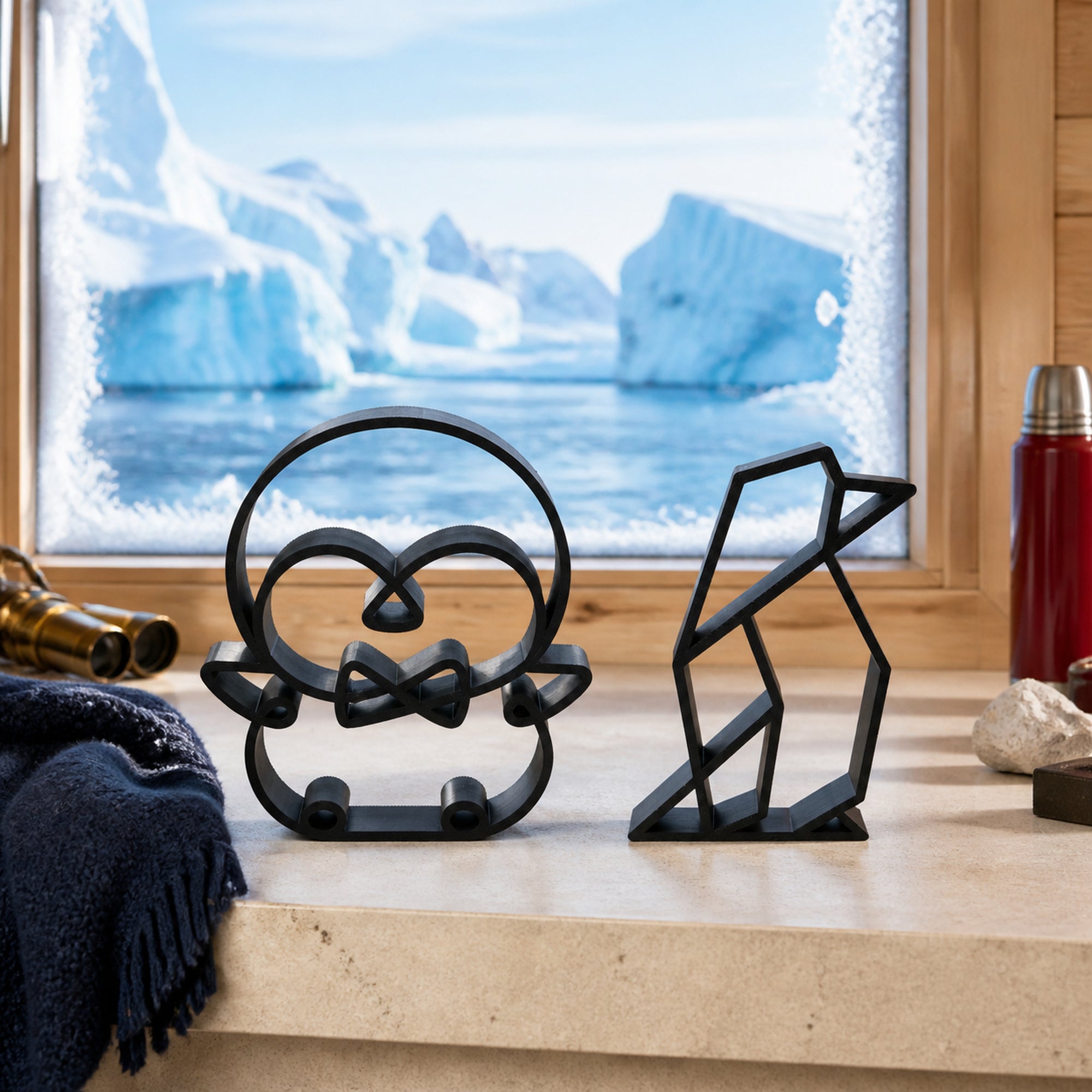 Penguins Line Art Sculpture Collection