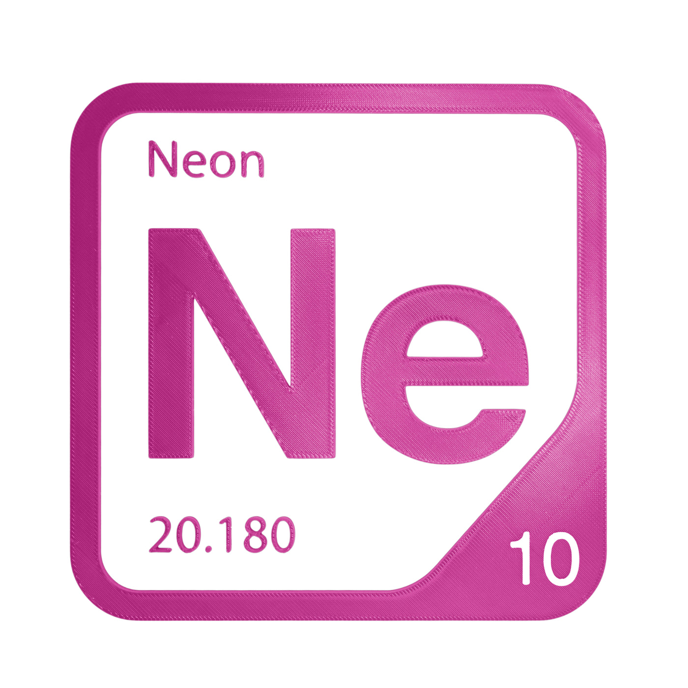 Neon periodic table Elemental Tile in Magenta