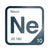 Neon periodic table Elemental Tile in Navy Blue