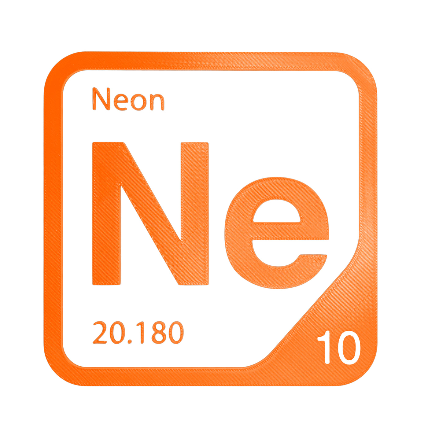 Neon periodic table Elemental Tile in Orange
