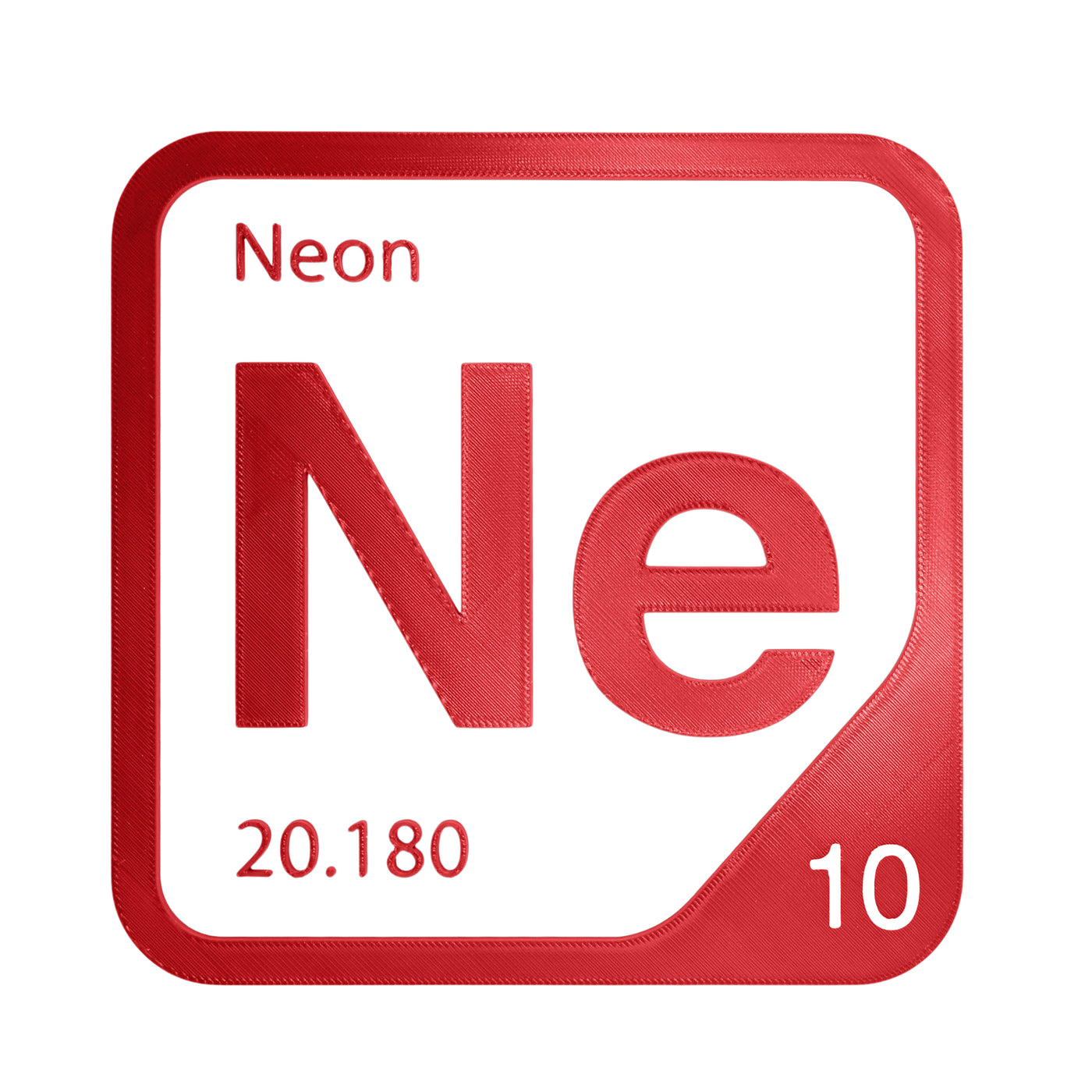 Neon periodic table Elemental Tile in Red