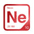 Neon periodic table Elemental Tile in Red