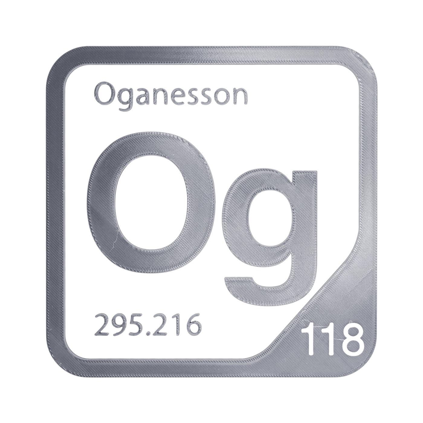 Oganesson periodic table Elemental Tile in Gray