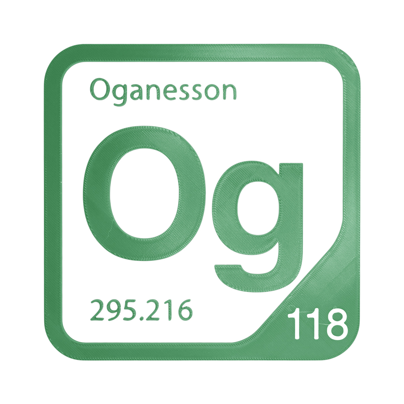 Oganesson periodic table Elemental Tile in Green