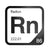 Radon periodic table Elemental Tile in Black