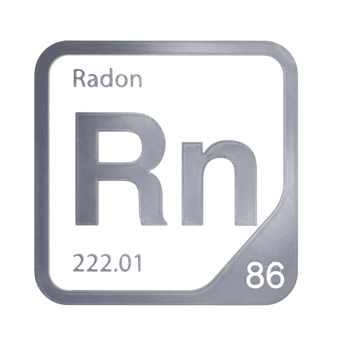 Radon periodic table Elemental Tile in Gray