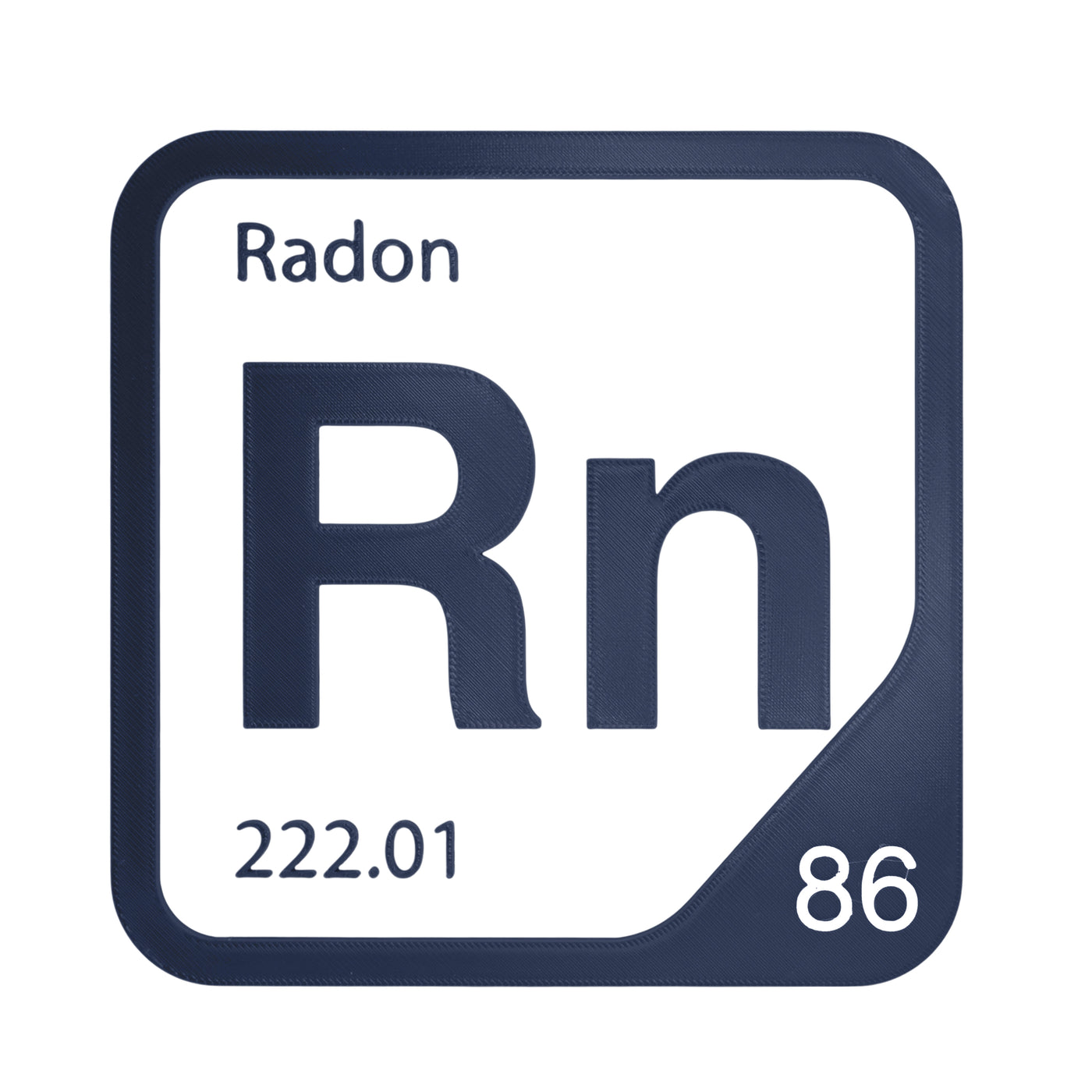 Radon periodic table Elemental Tile in Navy Blue
