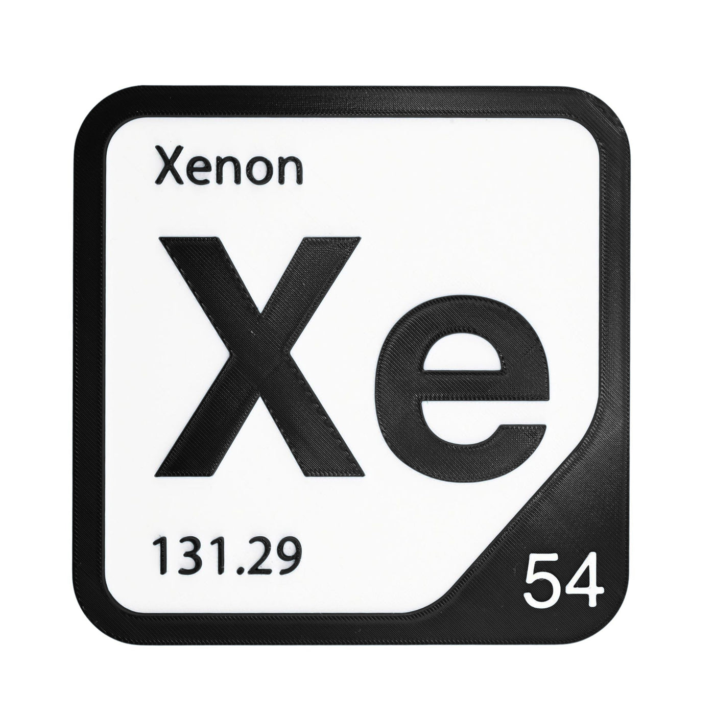 Xenon periodic table Elemental Tile in Black