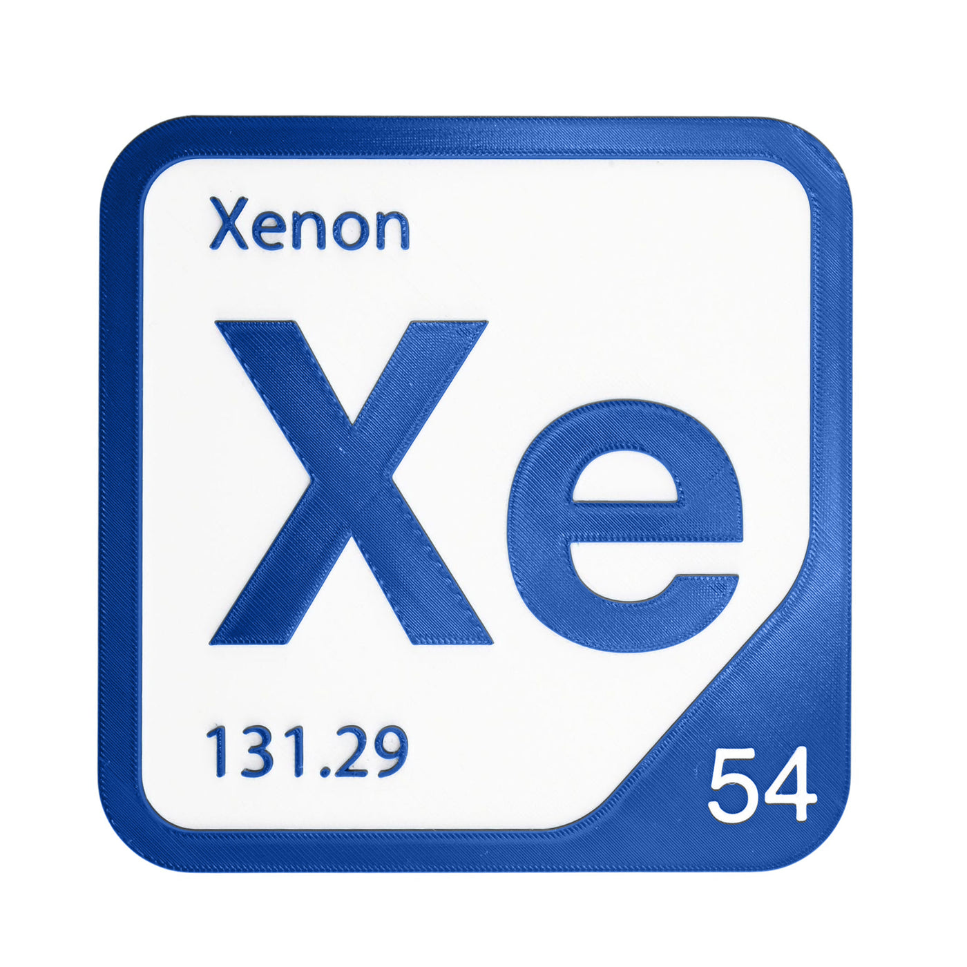 Xenon periodic table Elemental Tile in Blue