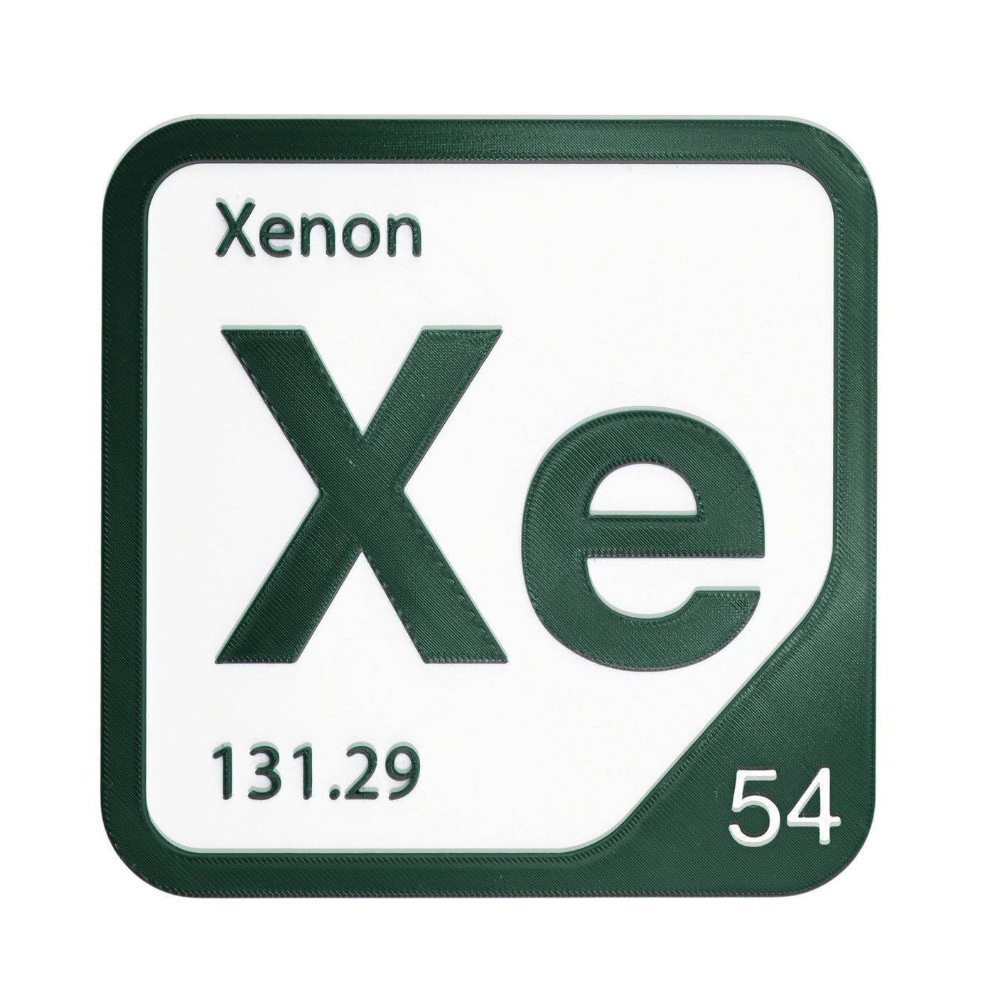 Xenon periodic table Elemental Tile in Forest Green