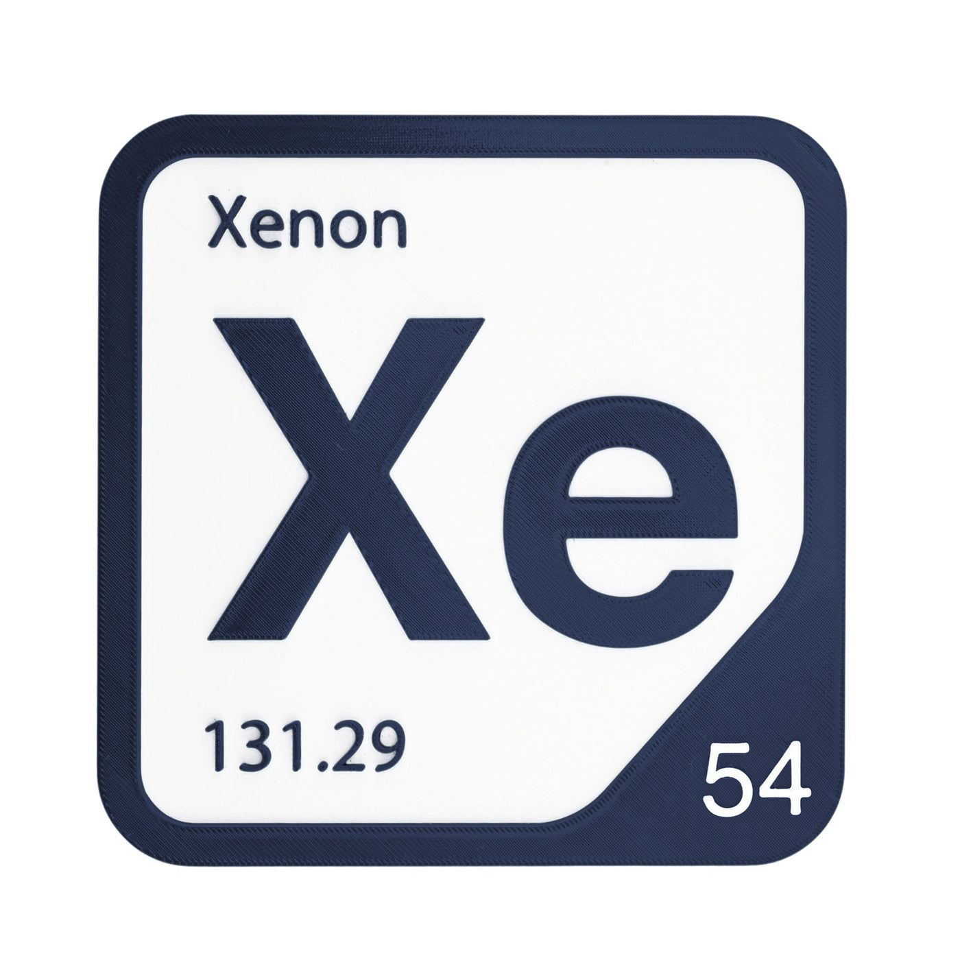 Xenon periodic table Elemental Tile in Navy Blue