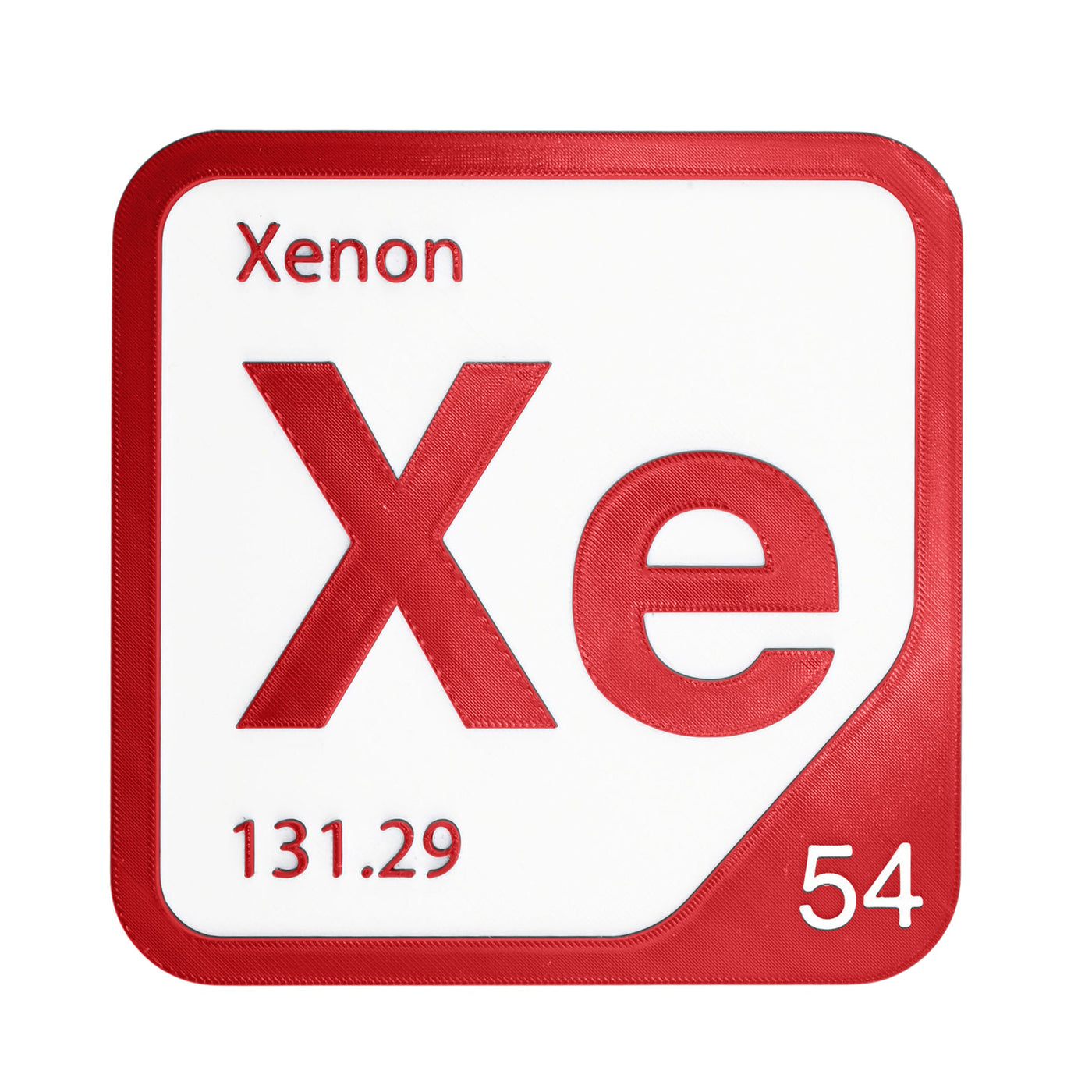 Xenon periodic table Elemental Tile in Red