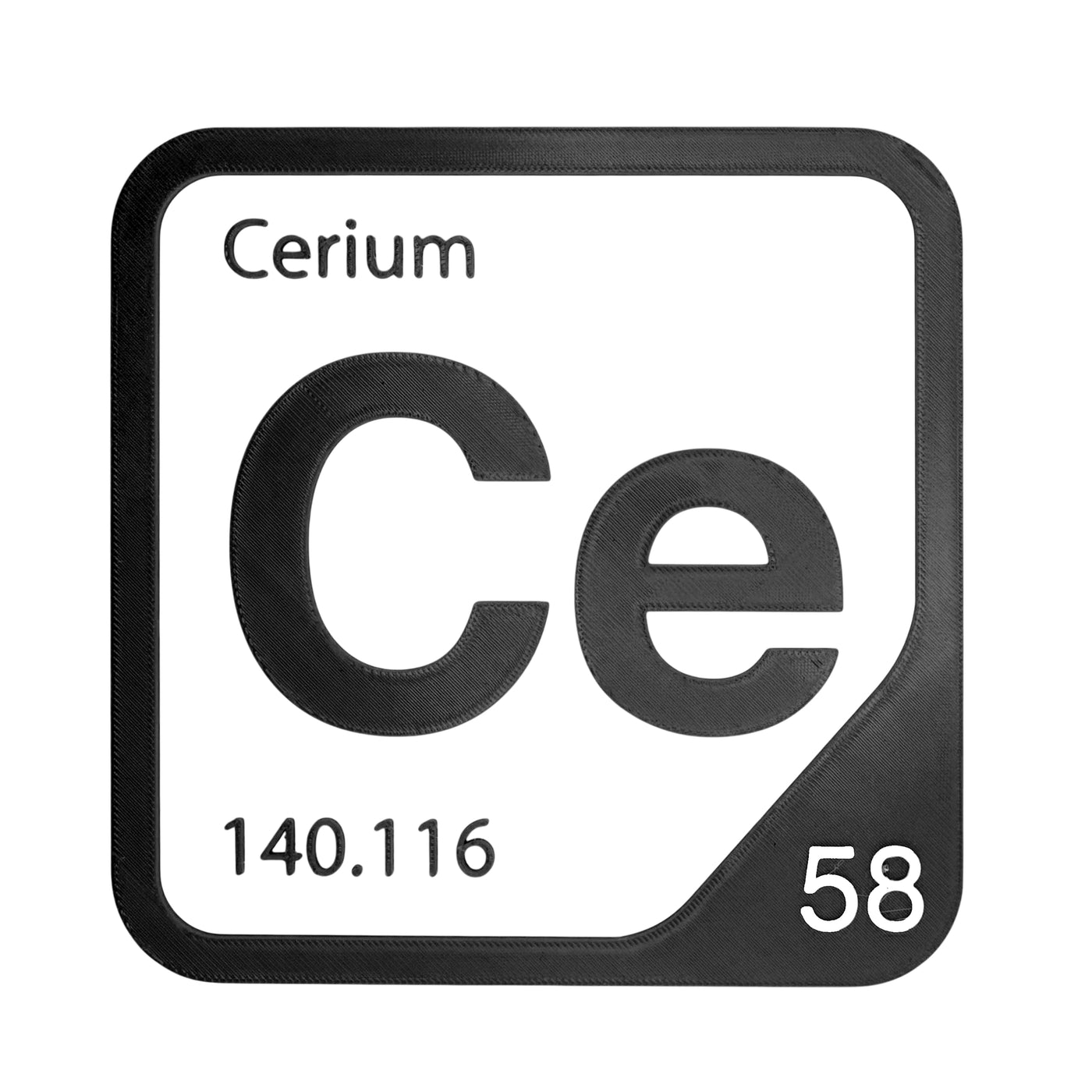 Cerium periodic table Elemental Tile in Black